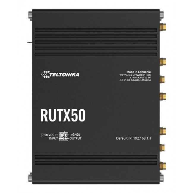 Teltonika RUTX50 wireless router Gigabit Ethernet Dual-band (2.4 GHz / 5 GHz) 5G Black