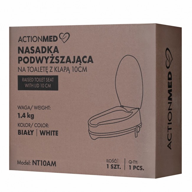 Toilet seat elevation cap with flap 10cm ActionMED NT10AM