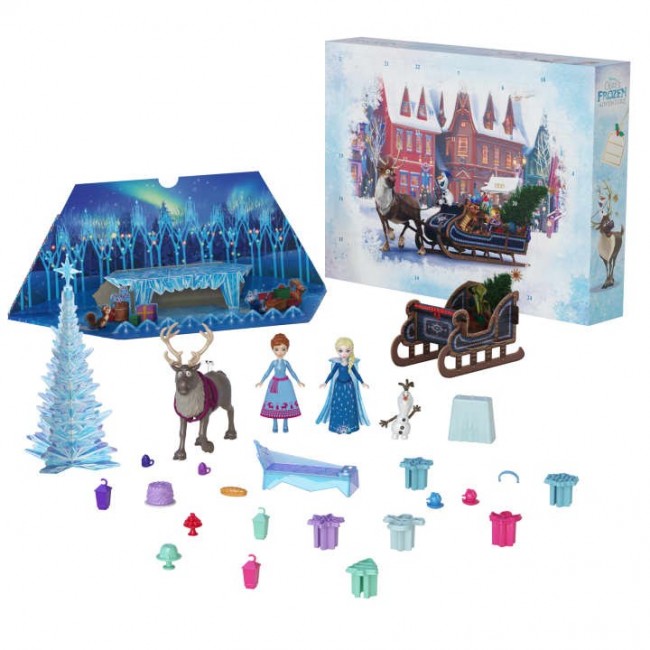 Disney Frozen Advent Calendar with 24 Days of Surprise Toys, Including Anna & Elsa Small Dolls