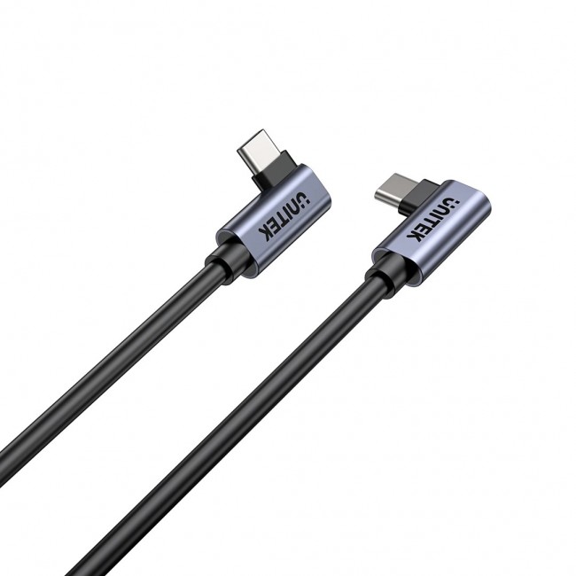 UNITEK C14147ABK01-1M - USB C 90 /90 PD 100W M/M 1M UNITEK C14147ABK01-1M - USB C 90 /90 PD 100W M/M 1M