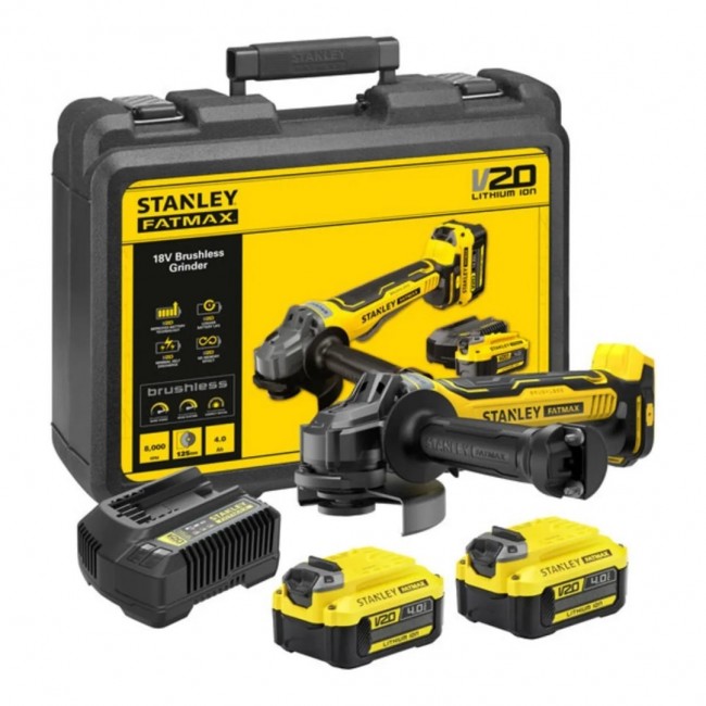 125 mm cordless angle grinder 2x4.0Ah SFMCG700M2K STANLEY 125 mm cordless angle grinder 2x4.0Ah SFMCG700M2K STANLEY