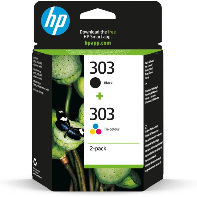 HP 303 2-pack Black/Tri-color Original Ink Cartridges HP 303 2-pack Black/Tri-color Original Ink Cartridges