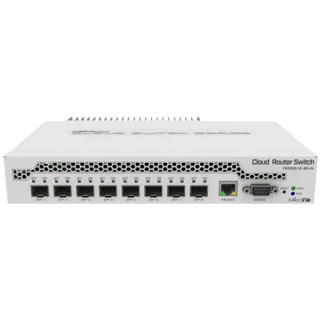 Mikrotik CRS309-1G-8S+ Managed Gigabit Ethernet (10/100/1000) Power over Ethernet (PoE) White Mikrotik CRS309-1G-8S+ Managed Gigabit Ethernet (10/100/1000) Power over Ethernet (PoE) White