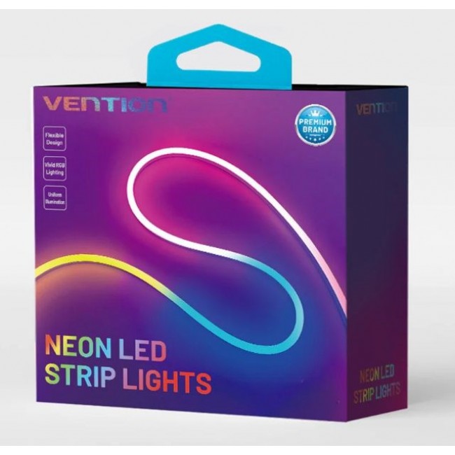 Vention Silicone Neon LED strip with IR remote control and 12V DC power supply, 5m