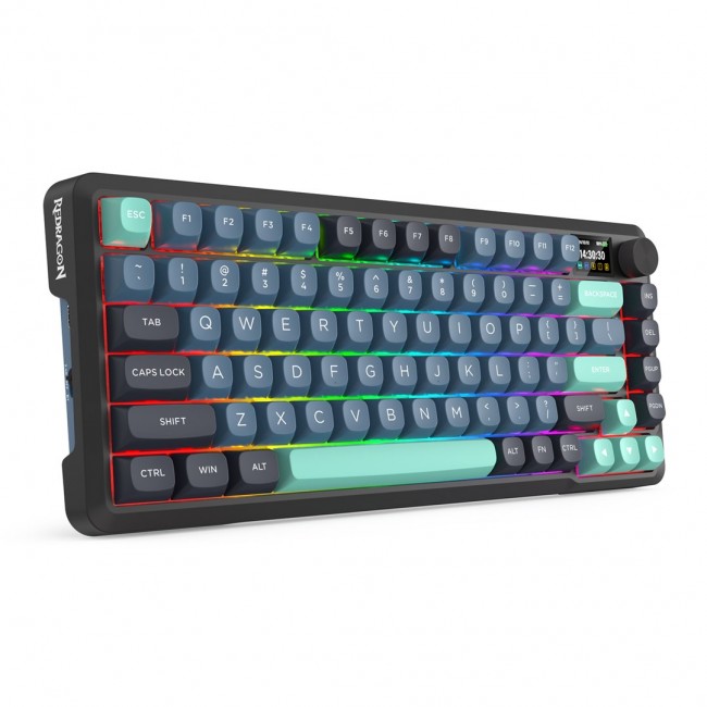REDRAGON K724GBG-RGB-PRO Behemoth keyboard USB + RF Wireless + Bluetooth Grey, Blue
