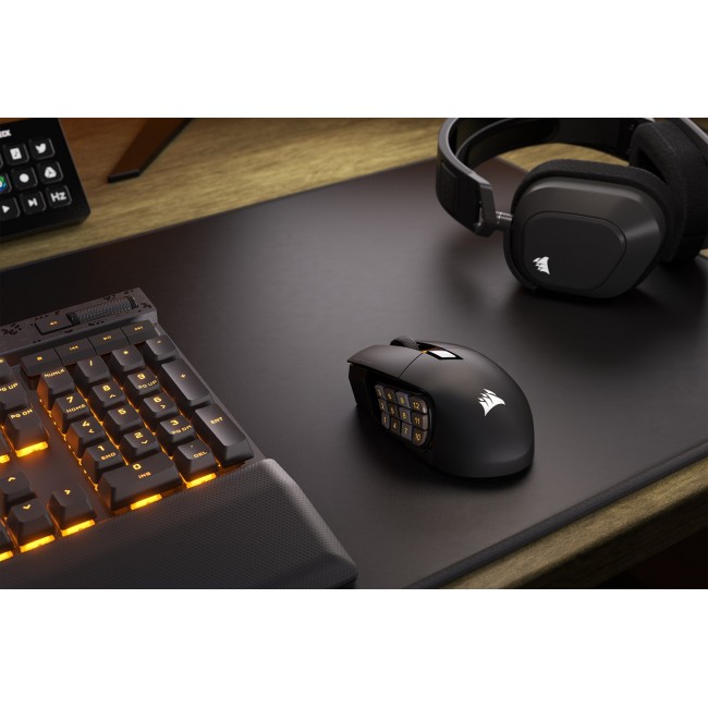 Corsair SCIMITAR ELITE WIRELESS mouse Gaming Right-hand RF Wireless + Bluetooth + USB Type-C Optical 26000 DPI Corsair SCIMITAR ELITE WIRELESS mouse Gaming Right-hand RF Wireless + Bluetooth + USB Type-C Optical 26000 DPI