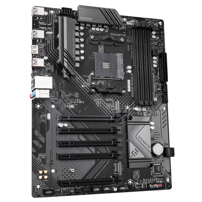 GIGABYTE B550 EAGLE Motherboard - AMD Ryzen 5000 G-Series CPUs, 10+3+1 Phases VRM, up to 3200MHz DDR4, 1xPCIe 4.0 + 1xPCIe 3.0 M.2, 1GbE LAN, USB 3.2 Gen 2