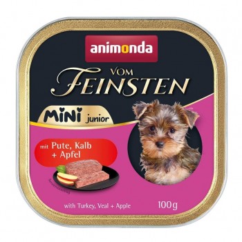 ANIMONDA Vom Feinsten Junior Mini Turkey with veal and apple - wet dog food - 100g