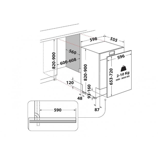 WHIRLPOOL WH7ITD14C6N6 built-in dishwasher, 60 cm, 46 dB, 14 place settings WHIRLPOOL WH7ITD14C6N6 built-in dishwasher, 60 cm, 46 dB, 14 place settings