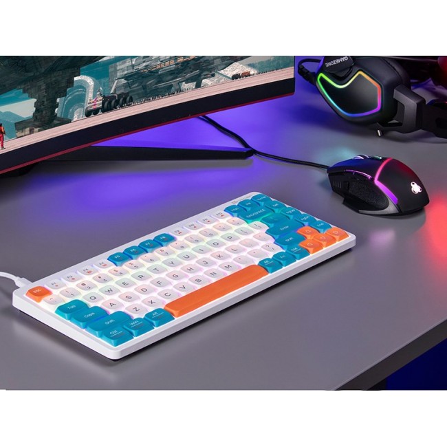 Mechanical keyboard Tracer FINA 84 White/Blue (Outemu Red Switch) TRAKLA47309