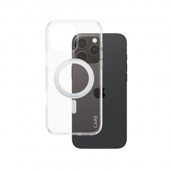 PanzerGlass CARE by Feature Case Transparent w. Silver Kickstand & MagSafe iPhone 16 Pro Max