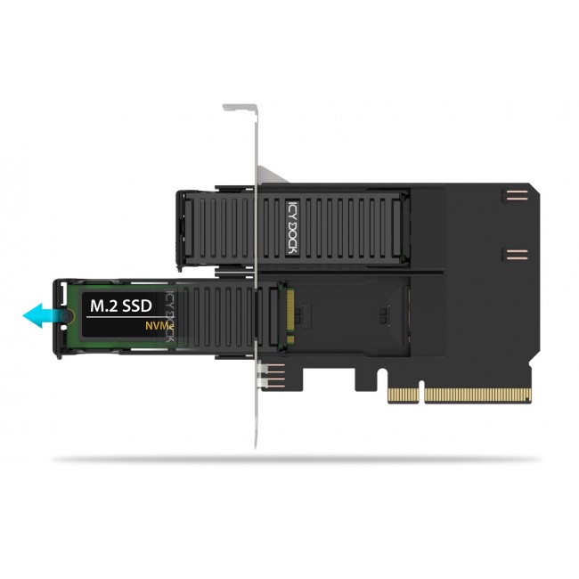 Icy Dock MB312M4P-B interface cards/adapter M.2, PCIe Icy Dock MB312M4P-B interface cards/adapter M.2, PCIe