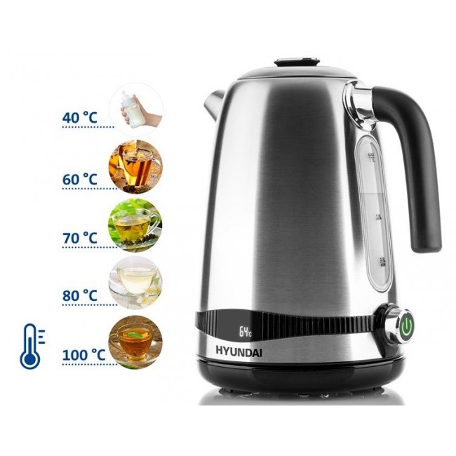 Hyundai VK770 electric kettle 1.7 L 2200 W Stainless steel