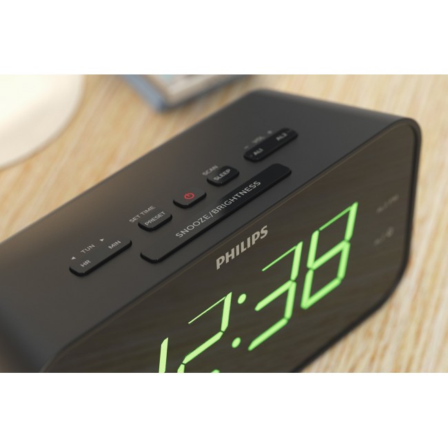 Philips TAR3306/12 alarm clock Digital alarm clock Black