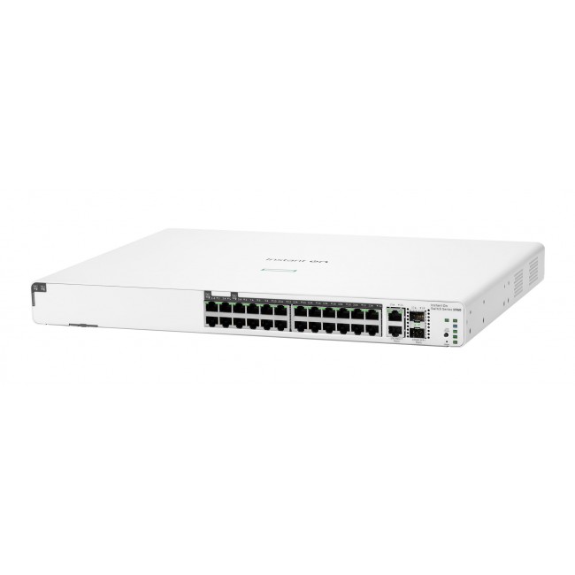 HPE Aruba Networking Networking Instant On Switch 20p Gigabit CL4 4p Gigabit CL6 PoE 2p 10GBT 2p SFP+ 370W 1960