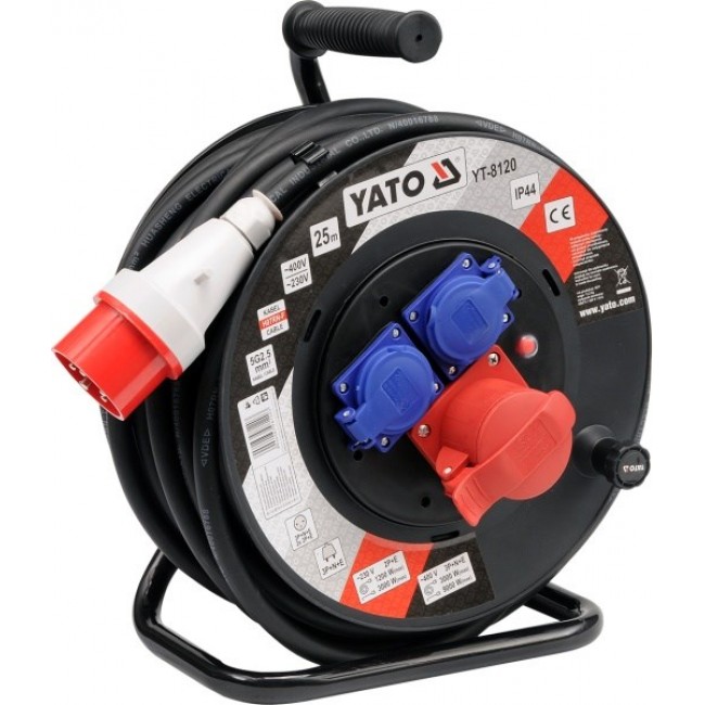Yato YT-8120 cord reel 3 AC outlet(s) 25 m Yato YT-8120 cord reel 3 AC outlet(s) 25 m