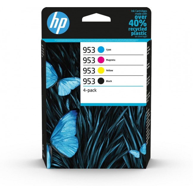 HP 953 - 4 pakker - sort, gul, cyan, m HP 953 - 4 pakker - sort, gul, cyan, m