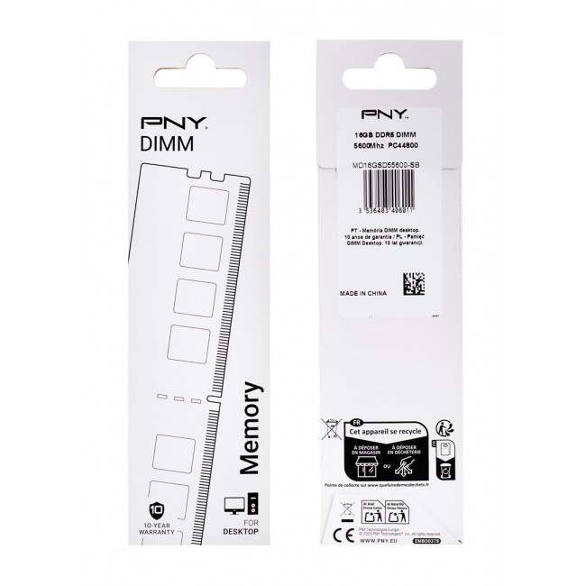 PNY Performance DDR5 5600MHz 16G memory module 16 GB 1 x 16 GB 288-pin DIMM