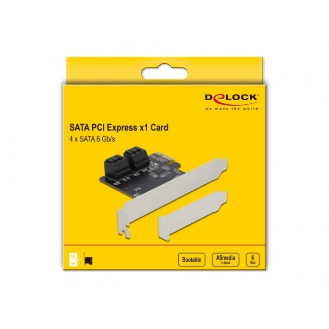 DeLOCK 4 port SATA PCI Express x1 Card - Low Profile Form Factor DeLOCK 4 port SATA PCI Express x1 Card - Low Profile Form Factor