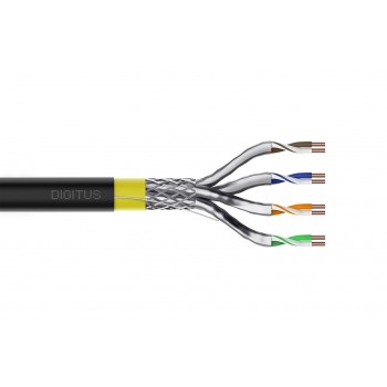 Digitus CAT 7A S/FTP data cable - outdoor installation cable, 50 m ring, simplex, PE