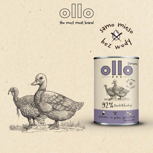 OLLO Umami Duck and turkey - wet dog food - 850g