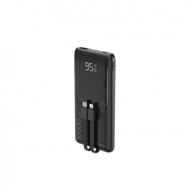 Gembird PB10-PD20-LCD-01 Fast charging power bank with integrated cables, 20W, 10000 mAh, black