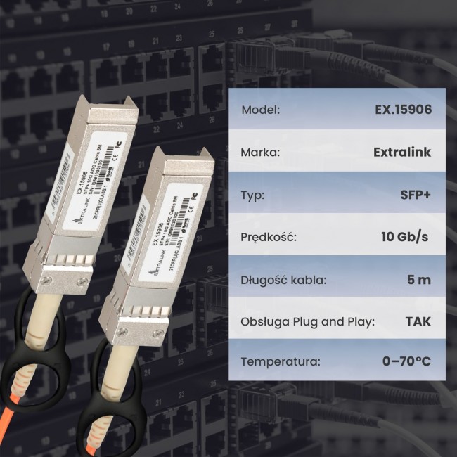 Extralink SFP+ AOC Cable AOC SFP+ 10Gbps, 5m