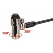 Conceptronic CUSTODIO02BNTM Keyed Dual Head Laptop Lock, Nano Lock Slot, Master Keyed Compatible, 1.8m