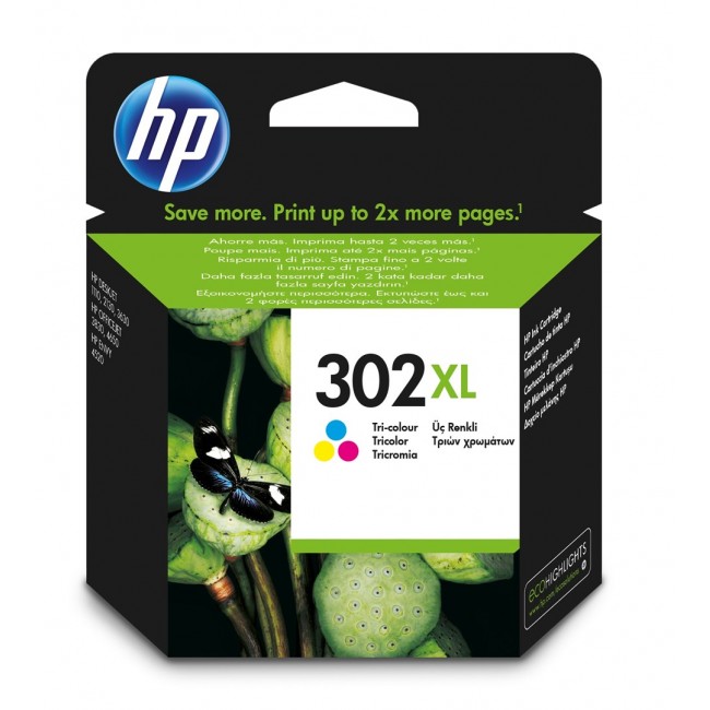 HP 302XL High Yield Tri-color Original Ink Cartridge HP 302XL High Yield Tri-color Original Ink Cartridge