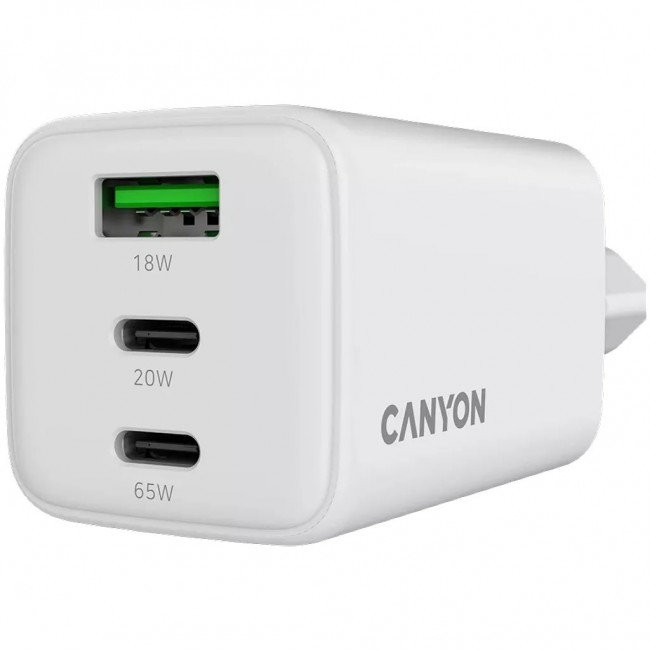 Canyon CU65ACC Digital camera, Gaming controller, Headphones, Headset, Mobile phone, Laptop, Power bank, Smartphone White AC Fast charging Indoor Canyon CU65ACC Digital camera, Gaming controller, Headphones, Headset, Mobile phone, Laptop, Power bank, Smartphone White AC Fast charging Indoor