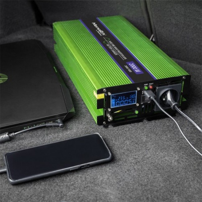 Qoltec Monolith power adapter/inverter Auto 2000 W Green Qoltec Monolith power adapter/inverter Auto 2000 W Green
