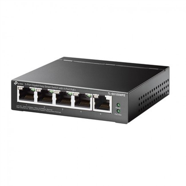 TP-Link 5-Port Gigabit Easy Smart Switch with 4-Port PoE+ TP-Link 5-Port Gigabit Easy Smart Switch with 4-Port PoE+