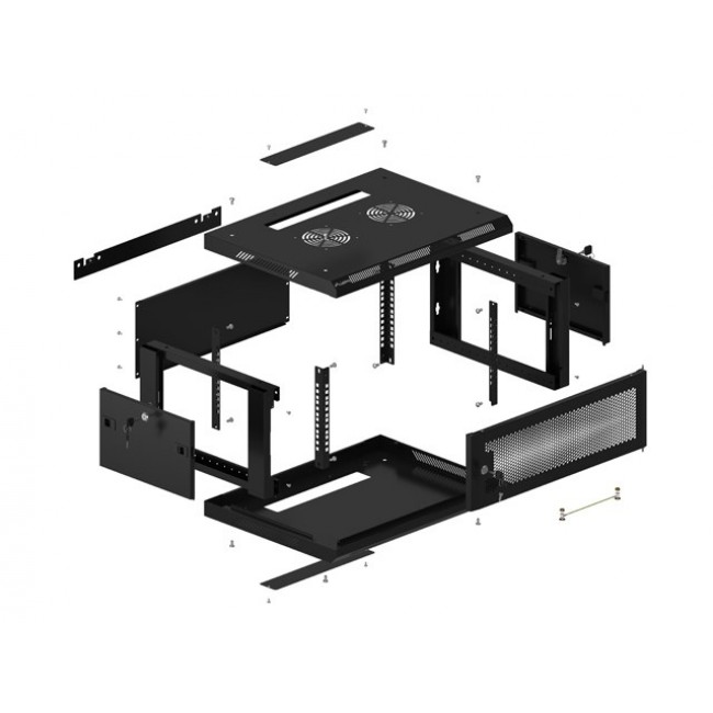 Lanberg WF01-6404-23B rack cabinet 4U Wall mounted rack Black