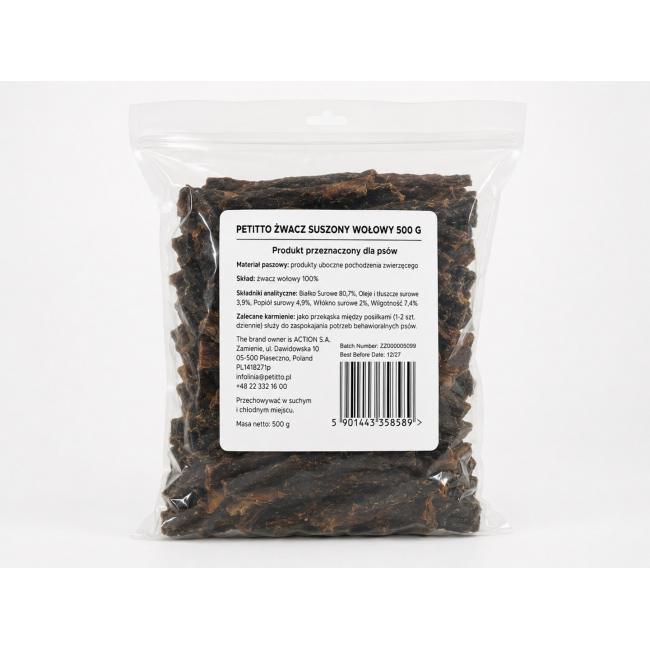 PETITTO Dried beef tripe Mono - dog treat - 500g