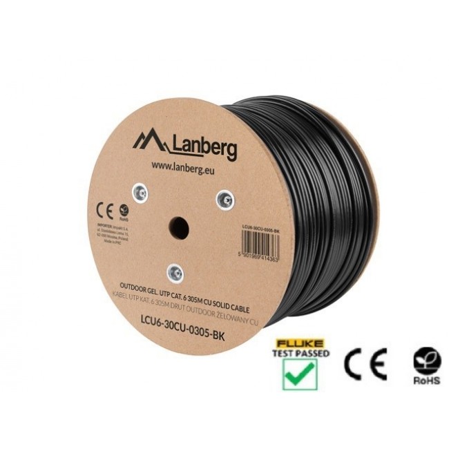 Lanberg LCU6-30CU-0305-BK networking cable Black 305 m Cat6 U/UTP (UTP)