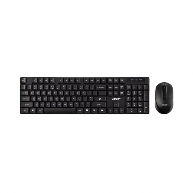 Acer Combo Set, Wireless Keyboard and Mouse AAK400, Rubber Dome Key Switch, RF 2.4GHz Dongle, Up to 1600 DPI, 10 Metres Range, Black