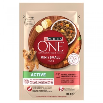 PURINA One Mini/Small Active Beef - wet dog food - 85g