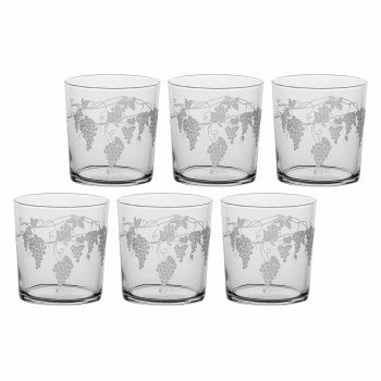 LA PORCELLANA BIANCA BABILA Set of 6 glasses with thick bottom grape 350 ml