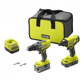 Cordless Tool Set R18PDID2-252S 18V with 1*2.0AH and 1*5.0AH batteries ONE+
