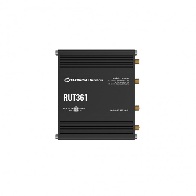Teltonika Industrial 4G LTE router RUT361 Cat 6 LTE, WiFi 4, 2x RJ45 100Mb/s, IP30 Teltonika Industrial 4G LTE router RUT361 Cat 6 LTE, WiFi 4, 2x RJ45 100Mb/s, IP30