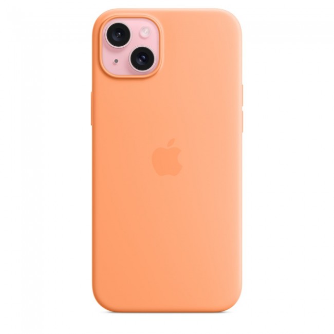 Apple iPhone 15 Plus Silicone Case with MagSafe - Orange Sorbet Apple iPhone 15 Plus Silicone Case with MagSafe - Orange Sorbet