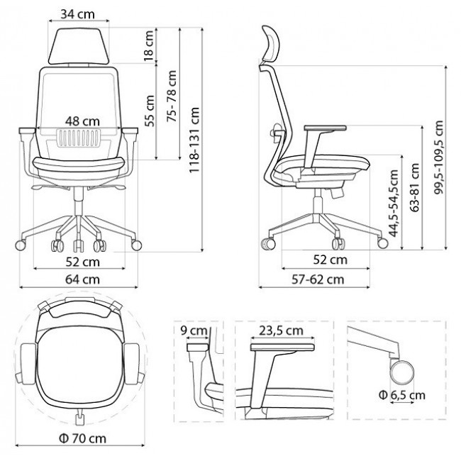SPECTRUM ergonomic office chair black