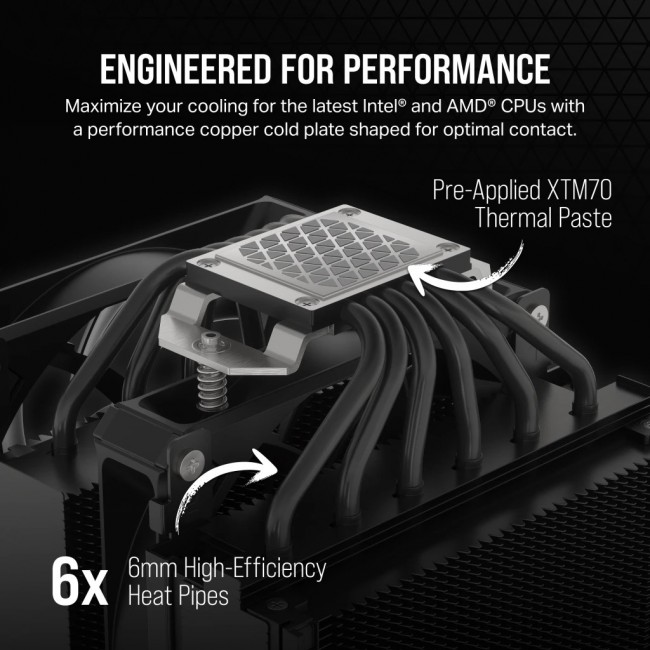 Corsair AF ELITE A115 Processor Air cooler 14 cm Black 1 pc(s)