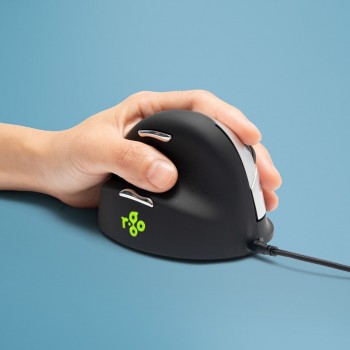 R-Go Tools Ergonomic mouse R-Go HE Break with break software, large (hand size 185 mm), left-handed, Wired, black