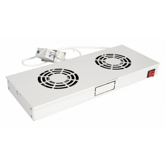 Equip Cooling Fans 19', 1U, 2FANS, RAL7035 Grey