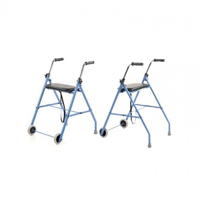 Two-wheel rehabilitation support - walker Blue black