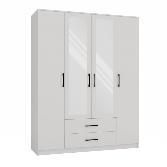 Topeshop ROMANA 160 BIEL bedroom wardrobe/closet 11 shelves 4 door(s) White Topeshop ROMANA 160 BIEL bedroom wardrobe/closet 11 shelves 4 door(s) White