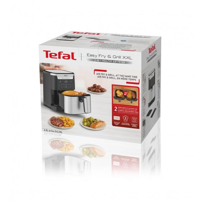 TEFAL Easy Fry & Grill EY801D 6.5 L Stand-alone 1650 W Hot air fryer Stainless steel TEFAL Easy Fry & Grill EY801D 6.5 L Stand-alone 1650 W Hot air fryer Stainless steel