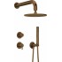 Concealed shower set with overhead shower