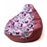 Sako bag pouffe Pear print dark pink-butterfly L 105 x 80 cm